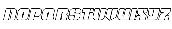 Space Cruiser Outline Italic Font UPPERCASE