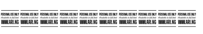 Specify PERSONAL Condensed Bold Italic Font OTHER CHARS