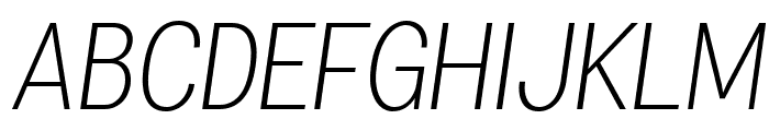 Specify PERSONAL Condensed Light Italic Font UPPERCASE