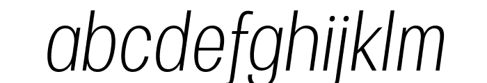 Specify PERSONAL Condensed Light Italic Font LOWERCASE