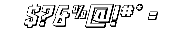 Splashpoint 3D Italic Font OTHER CHARS