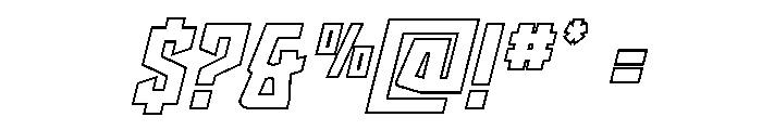 Splashpoint Outline Italic Font OTHER CHARS
