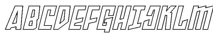 Splashpoint Outline Italic Font UPPERCASE