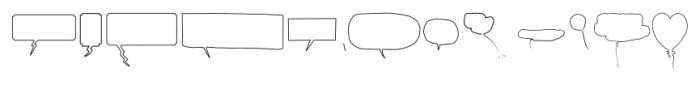 Speech Bubbles Outline Font LOWERCASE