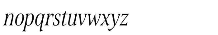 Span Light Italic Condensed Font LOWERCASE