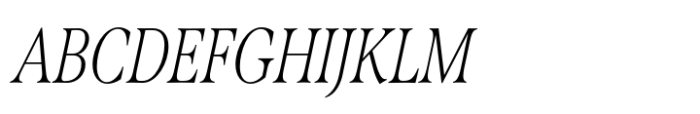 Span Thin Italic Condensed Font UPPERCASE