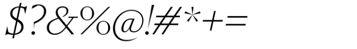 Spica Light Italic Font OTHER CHARS