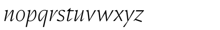 Spica Pro Light Italic Font LOWERCASE