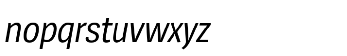 Spiegel Sans Condensed Regular Italic Font LOWERCASE
