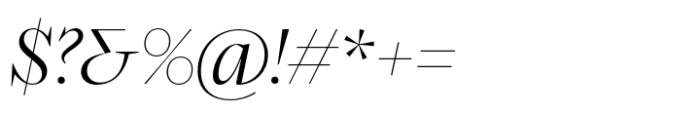 Spyk Display Light Italic Font OTHER CHARS
