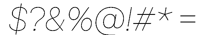Spag ThinItalic Instance Font OTHER CHARS