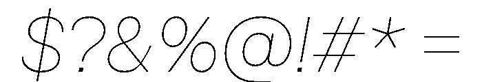 Spag ThinItalic Font OTHER CHARS