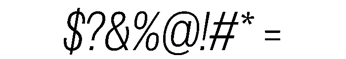 Spent CompactExtraLightItalic Font OTHER CHARS