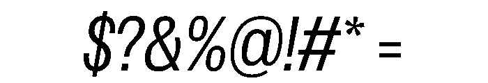 Spent CompactLightItalic Font OTHER CHARS