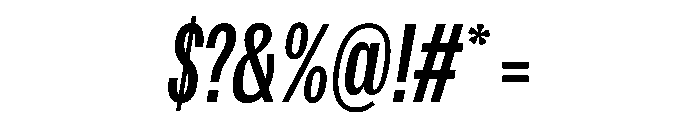 Spent CompressedItalic Font OTHER CHARS