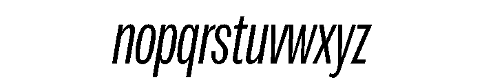 Spent CompressedLightItalic Font LOWERCASE