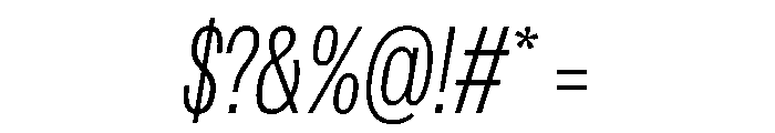 Spent CondExLtItalic Instance Font OTHER CHARS