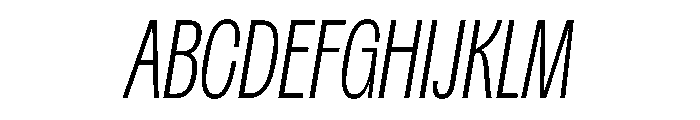 Spent CondExLtItalic Instance Font UPPERCASE