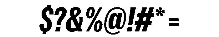 Spent CondensedBoldItalic Font OTHER CHARS