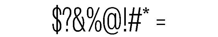 Spent CondensedExtraLight Font OTHER CHARS