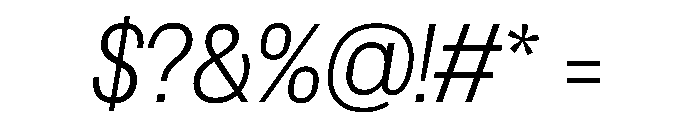 Spent ExtraLightItalic Font OTHER CHARS