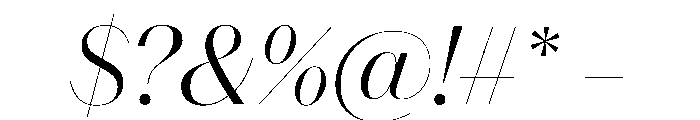 Spiller Contrast High Light Italic Font OTHER CHARS