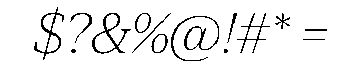 Spiller Serif Extralight Italic Font OTHER CHARS