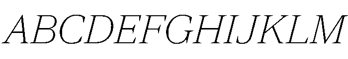 Spiller Serif Extralight Italic Font UPPERCASE