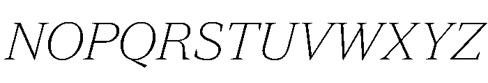 Spiller Serif Extralight Italic Font UPPERCASE