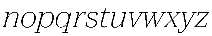 Spiller Serif Extralight Italic Font LOWERCASE