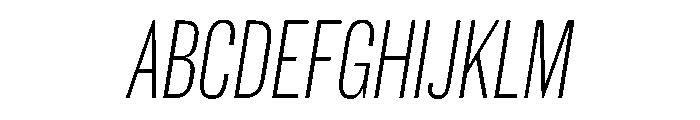 Spiller Width XCond Extralight Italic Font UPPERCASE