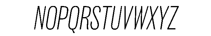 Spiller Width XCond Extralight Italic Font UPPERCASE