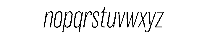 Spiller Width XCond Extralight Italic Font LOWERCASE