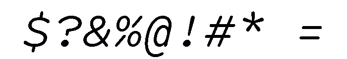 Spot MonoLightItalic Font OTHER CHARS
