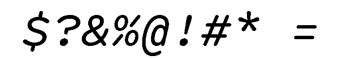 Spot MonoRegularItalic Font OTHER CHARS