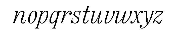 Spread ExtralightItalic Font LOWERCASE