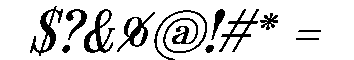 Spread RegularItalic Font OTHER CHARS