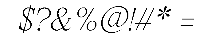 Spyre ThinItalic Font OTHER CHARS