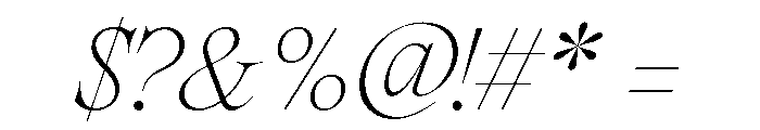 SpyreEpoch ThinItalic Font OTHER CHARS