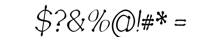 Sputz-CondensedItalic Font OTHER CHARS