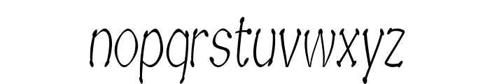 Sputz-ExtracondensedItalic Font LOWERCASE