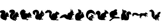 Squirrel Silhouettes Font UPPERCASE