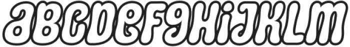 Squid Outline Italic Regular otf (400) Font LOWERCASE