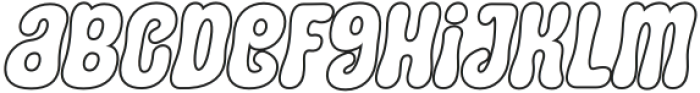 Squid Outline Light Italic Regular otf (300) Font LOWERCASE