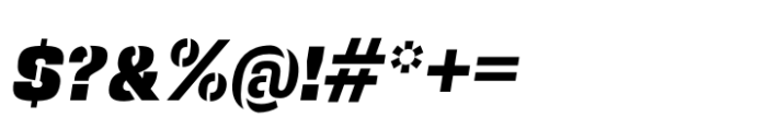 Squadra Stencil Black Italic Font OTHER CHARS