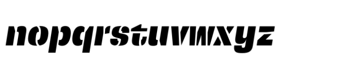 Squadra Stencil Black Italic Font LOWERCASE