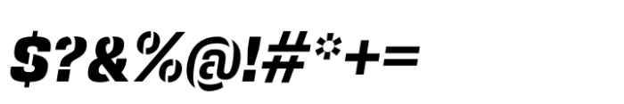 Squadra Stencil Extra Bold Italic Font OTHER CHARS