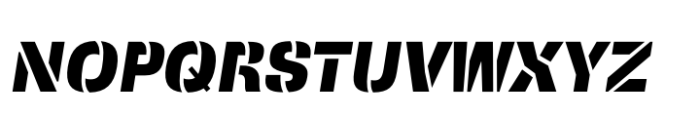 Squadra Stencil Extra Bold Italic Font UPPERCASE