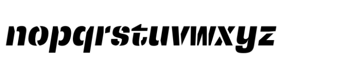 Squadra Stencil Extra Bold Italic Font LOWERCASE