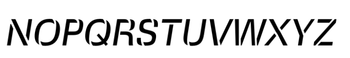 Squadra Stencil Italic Font UPPERCASE